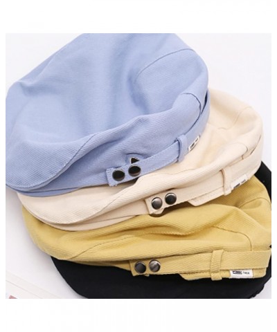 Newsboy Hats for Men Summer All-Match Flat Cap Cotton Adjustable Baggy Solid Color Fishing Driving Hat Yellow $17.11 Newsboy ...