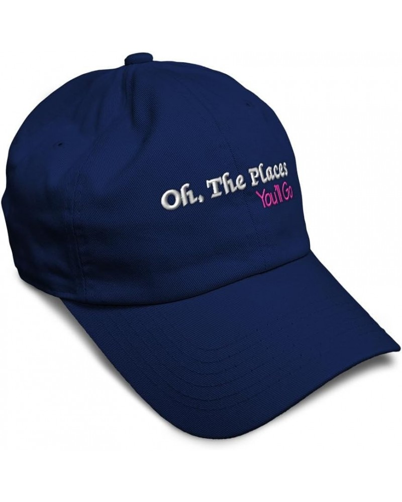 Soft Baseball Cap Oh The Places You'll Go Cotton Dad Hats for Men & Women Navy $13.05 Baseball Caps