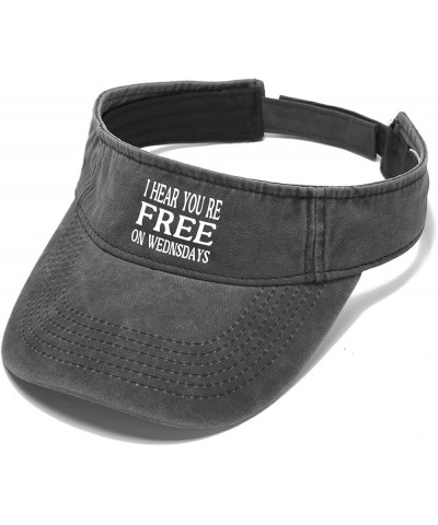 I Hear You re Free On Wednsdays Caps Sun Visors for Women Visor Hat Uv Protection Visor Hats Allblack $9.67 Visors