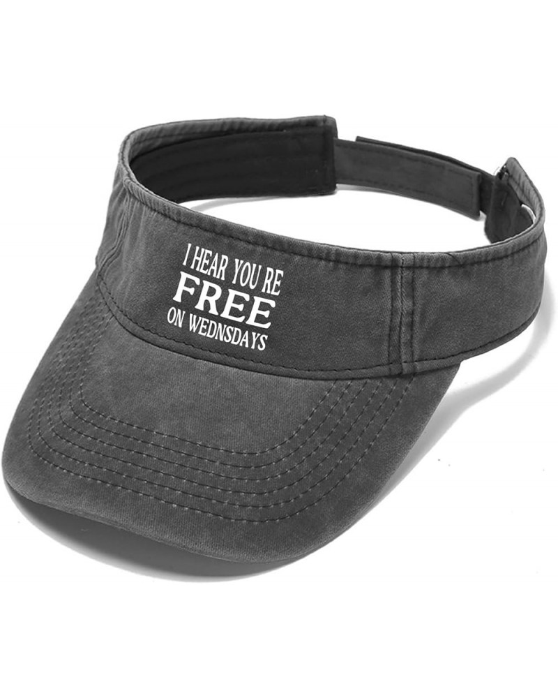 I Hear You re Free On Wednsdays Caps Sun Visors for Women Visor Hat Uv Protection Visor Hats Allblack $9.67 Visors