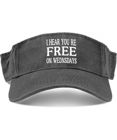 I Hear You re Free On Wednsdays Caps Sun Visors for Women Visor Hat Uv Protection Visor Hats Allblack $9.67 Visors