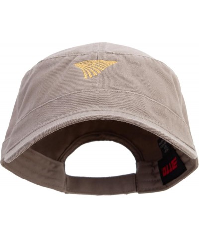 Golden Farm Field Icon Embroidered Garment Washed Adjustable Army Cap Khaki $21.63 Baseball Caps