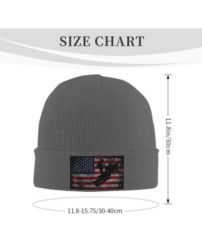 Snowmobile Flag USA Knit Hats Winter Warm Chunky Beanie Hat for Men Women Deep Heather $14.06 Skullies & Beanies