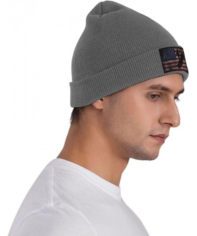 Snowmobile Flag USA Knit Hats Winter Warm Chunky Beanie Hat for Men Women Deep Heather $14.06 Skullies & Beanies