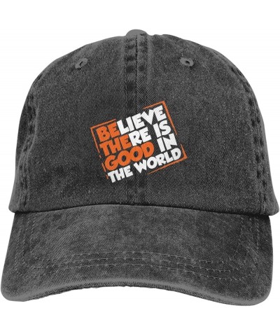 Be The Good in The World Positive Hat Washed Cotton Baseball Cap Black Funnytrucker Hat Adjustable Black $10.21 Baseball Caps