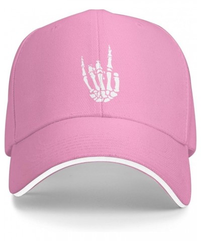 Skeleton Hand Rock Party Metal Baseball Cap Men Trucker Hat Women Baseball Hat Sun Hat Dad Cap Fishing hat Black Pink $9.80 B...