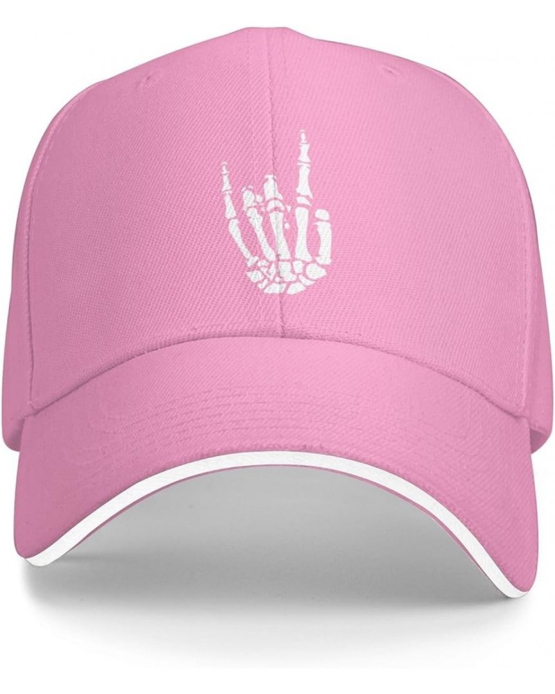 Skeleton Hand Rock Party Metal Baseball Cap Men Trucker Hat Women Baseball Hat Sun Hat Dad Cap Fishing hat Black Pink $9.80 B...