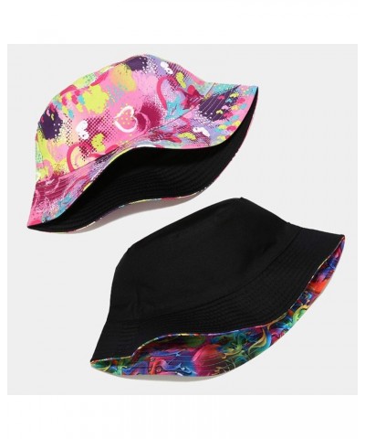 Floral Print Reversible Bucket Hat Women Outdoor Foldable Double-Side-Wear Fisherman Cap Sun Protection Beach Cap Pink $7.57 ...