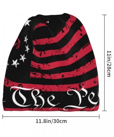 We The People 1776 Vintage USA Flag Warm Beanie Hats for Womans Man's Baggy Skull Caps Classic Adult Knit Hat Black $13.13 Sk...