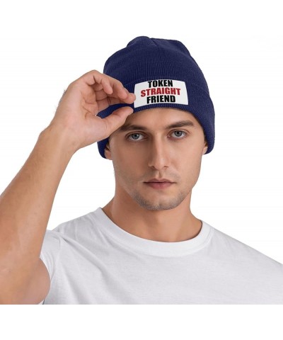 Token Straight Friend Knit Beanie for Men and Women Cuffed Beanie Hat Black Winter Soft Warm Ski Cap Unisex Navy Blue $11.92 ...