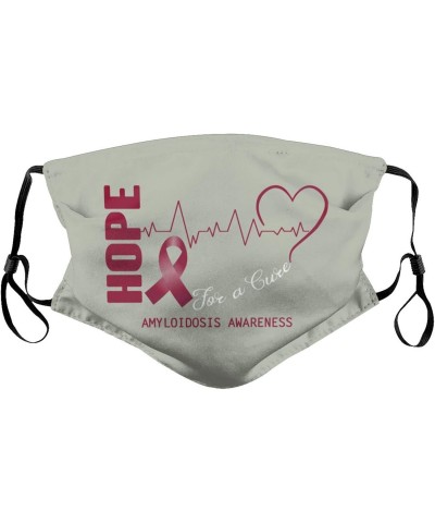 Reusable Hope for A Cure Amyloidosis Awareness Face Masks with Filters for Men Women Kids Balaclavas $10.29 Balaclavas