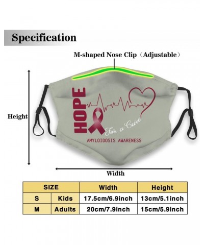 Reusable Hope for A Cure Amyloidosis Awareness Face Masks with Filters for Men Women Kids Balaclavas $10.29 Balaclavas