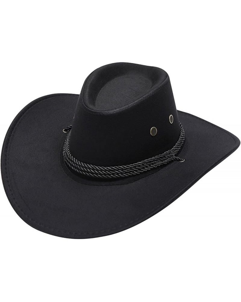 Cowboy Hat for Women with Brim Classic Fedora Hat Western Cowboy Hat Wide Brim Western Cowboy Hat Black 1 $7.55 Cowboy Hats