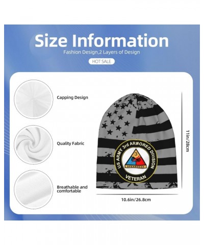 U.S. Army Veteran 3rd Armored Division Chic Knit Beanies: Cozy Skull Caps for Winter Warmth at Home & Outdoors!6 Black $13.73...