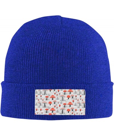 Cartoon Mushrooms Print Leisure Knitted Hat Warm Hat for Men Women & Kids& Elastic Daily Hat Beanie Cap Blue Blue One Size $9...