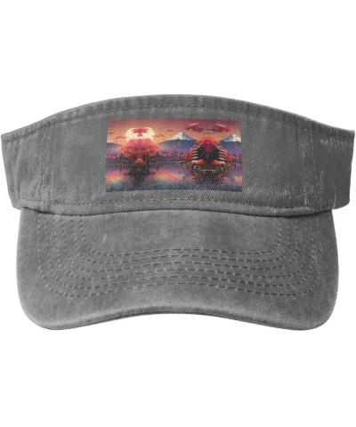 Japan Mount Fuji Landscape Visors for Women Mens Sun Visor Hats Sports Outdoor Tennis Running Adjustable Beach Cap Gray $9.84...