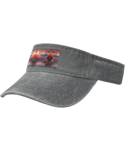 Japan Mount Fuji Landscape Visors for Women Mens Sun Visor Hats Sports Outdoor Tennis Running Adjustable Beach Cap Gray $9.84...