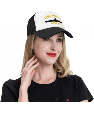 USS Tripoli LPH 10 Flag-Trucker Hats Denim Hats Cowboy Knit hat Baseball Caps Fisherman's hat Black $16.78 Baseball Caps