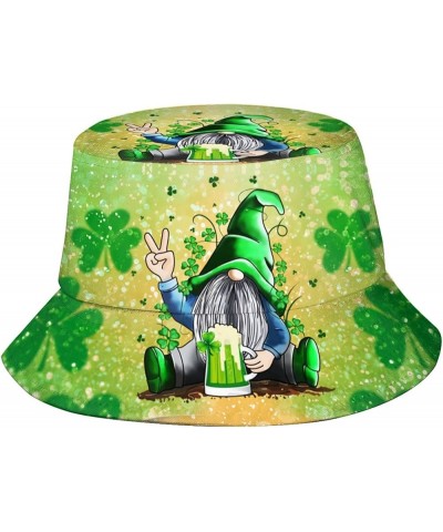 Fashion Print Bucket Hat for Women Men Unisex Fisherman Hats Outdoor Beach Travel Hiking Sun Cap St Patrick's Day Gnome 1 $13...