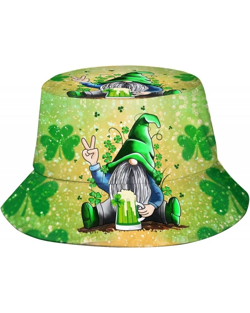 Fashion Print Bucket Hat for Women Men Unisex Fisherman Hats Outdoor Beach Travel Hiking Sun Cap St Patrick's Day Gnome 1 $13...