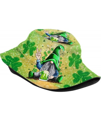 Fashion Print Bucket Hat for Women Men Unisex Fisherman Hats Outdoor Beach Travel Hiking Sun Cap St Patrick's Day Gnome 1 $13...