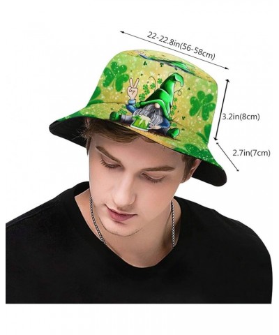 Fashion Print Bucket Hat for Women Men Unisex Fisherman Hats Outdoor Beach Travel Hiking Sun Cap St Patrick's Day Gnome 1 $13...