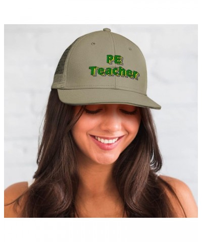 Custom Custom Trucker Hat Baseball Cap Pe Teacher Physical Cotton Education Dad Hats for Men & Women Khaki Design Only $13.44...