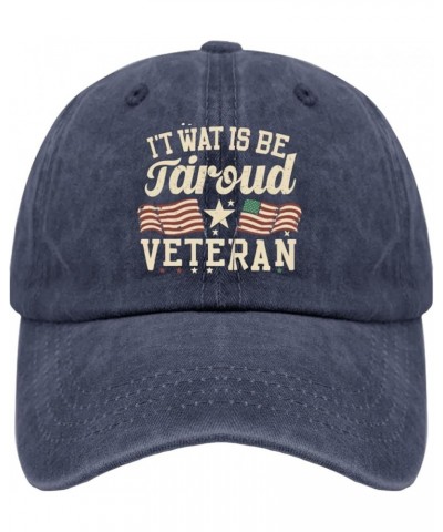 It Wat is Be Faioud Veteran Trucker Hat Blue Hat Pigment Black Trucker Hat Men Gifts for Women Golf Hat Navy Blue $9.50 Sun Hats