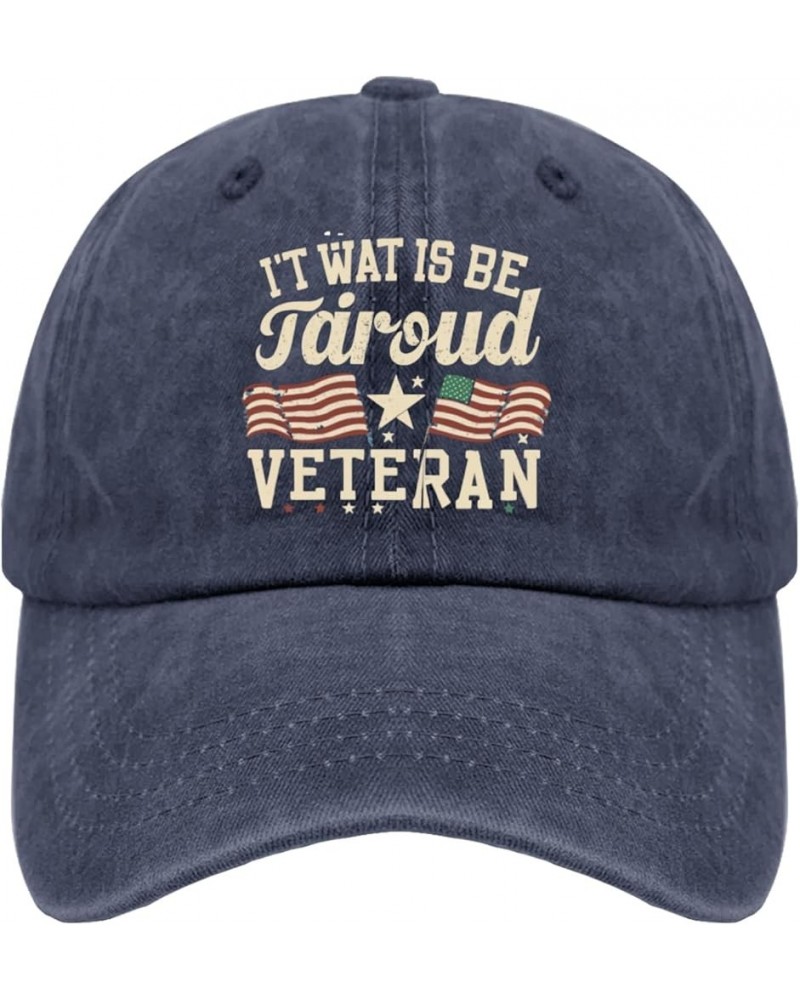 It Wat is Be Faioud Veteran Trucker Hat Blue Hat Pigment Black Trucker Hat Men Gifts for Women Golf Hat Navy Blue $9.50 Sun Hats