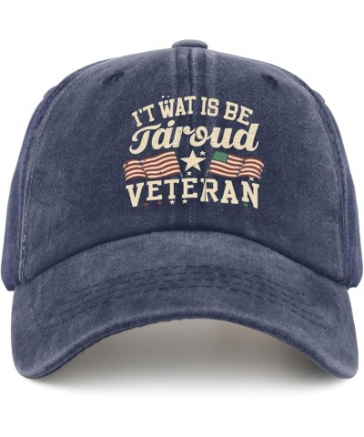 It Wat is Be Faioud Veteran Trucker Hat Blue Hat Pigment Black Trucker Hat Men Gifts for Women Golf Hat Navy Blue $9.50 Sun Hats