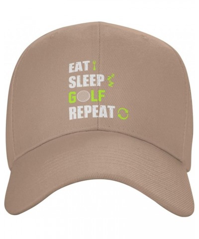 Eat Sleep Golf Repeat Baseball Caps for Men Women Hat Adjustable Cap Trucker Hats Dad Cap Natural $10.32 Baseball Caps