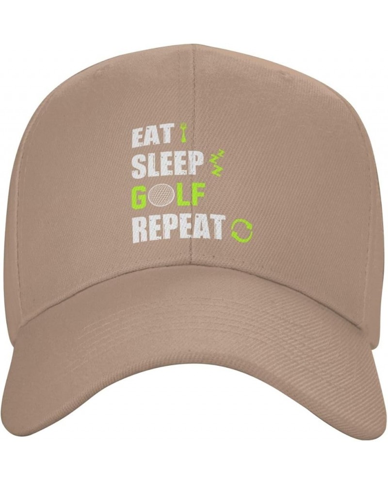 Eat Sleep Golf Repeat Baseball Caps for Men Women Hat Adjustable Cap Trucker Hats Dad Cap Natural $10.32 Baseball Caps