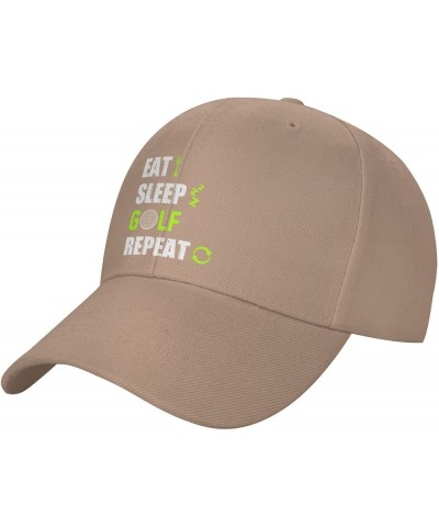 Eat Sleep Golf Repeat Baseball Caps for Men Women Hat Adjustable Cap Trucker Hats Dad Cap Natural $10.32 Baseball Caps