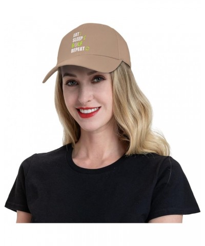 Eat Sleep Golf Repeat Baseball Caps for Men Women Hat Adjustable Cap Trucker Hats Dad Cap Natural $10.32 Baseball Caps