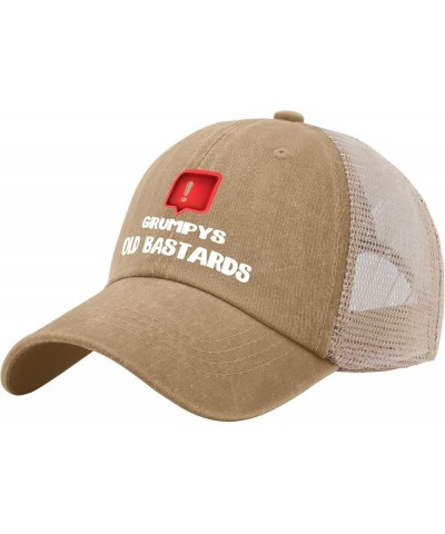 Warning Grumpys Old Bastards Trucker hat River hat AllBlack Womens hat Gifts for Daughter Beach Hats Pigment Khaki02 $12.31 C...