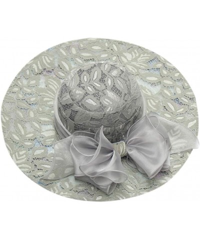 Women's Church Fascinator Bridal Tea Party Wedding Hat Womens Baseball Caps with Ponytail Hole Grey 8 $8.10 Baseball Caps