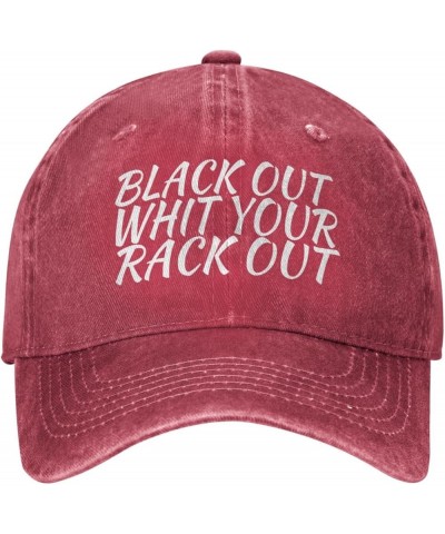 Blackwith Your RackBaseball Caps Retro Sports Denim Cap Black Red $10.29 Baseball Caps