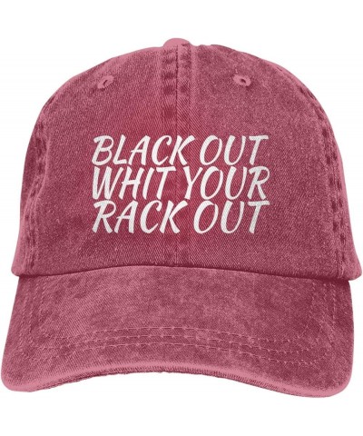 Blackwith Your RackBaseball Caps Retro Sports Denim Cap Black Red $10.29 Baseball Caps