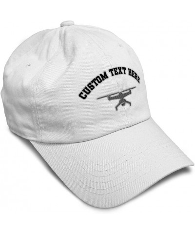 Soft Baseball Cap Drone Picture A Other Military Warfare Cotton Air Strike Dad Hats for Men & Women White Personalized Text H...