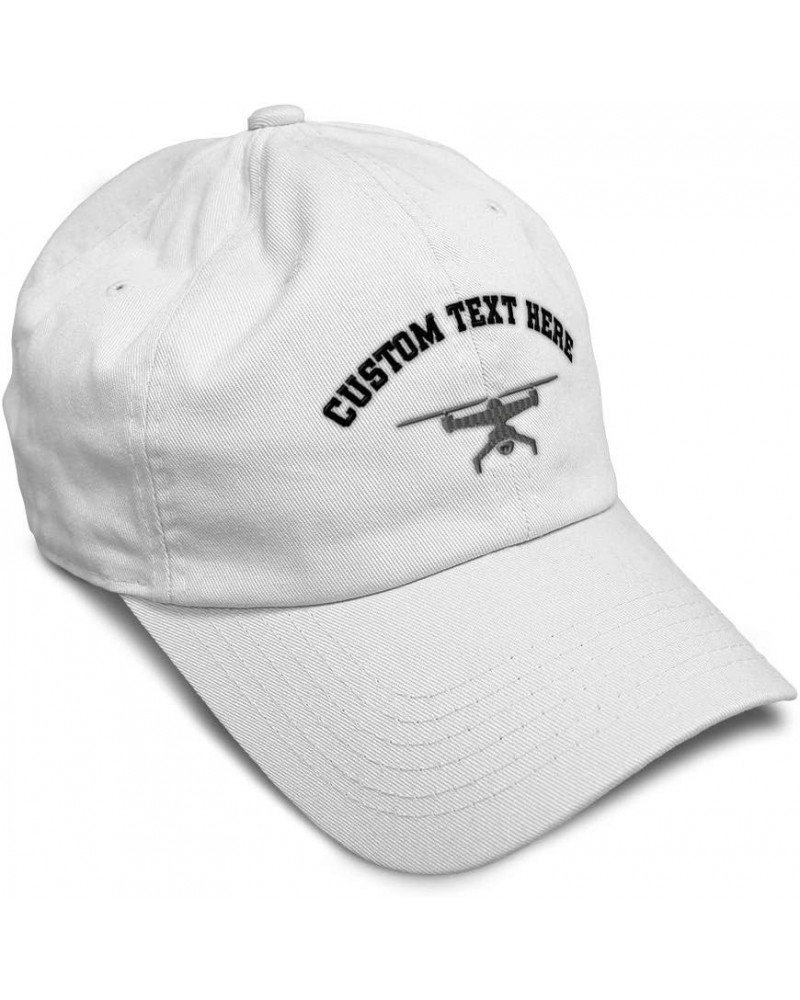 Soft Baseball Cap Drone Picture A Other Military Warfare Cotton Air Strike Dad Hats for Men & Women White Personalized Text H...