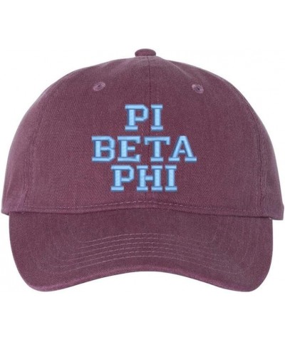 Pi Beta Phi Pigment Dyed Baseball Cap Vineyard W/Light Blue Thread Color $23.07 Baseball Caps