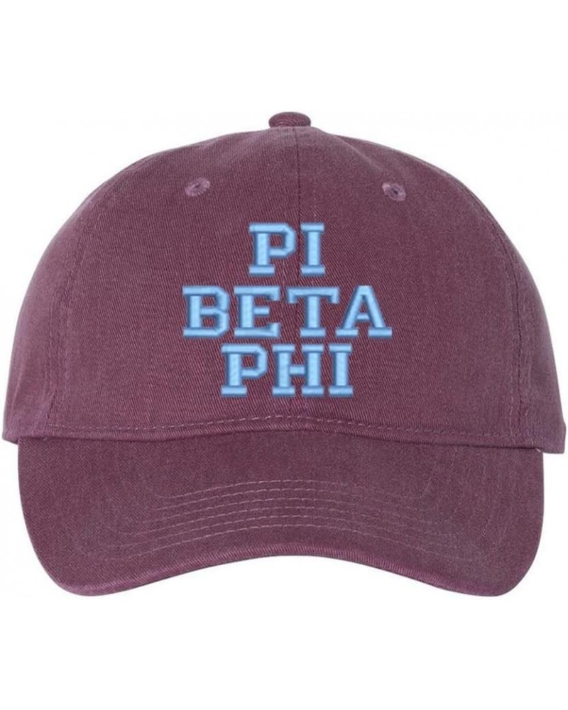 Pi Beta Phi Pigment Dyed Baseball Cap Vineyard W/Light Blue Thread Color $23.07 Baseball Caps