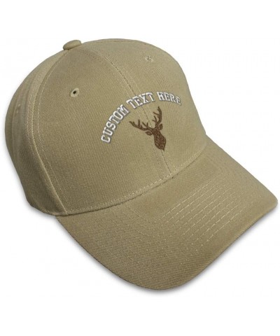 Custom Baseball Cap Animal Deer Head Embroidery Acrylic Dad Hats for Men & Women Khaki Personalized Text Here $14.57 Baseball...