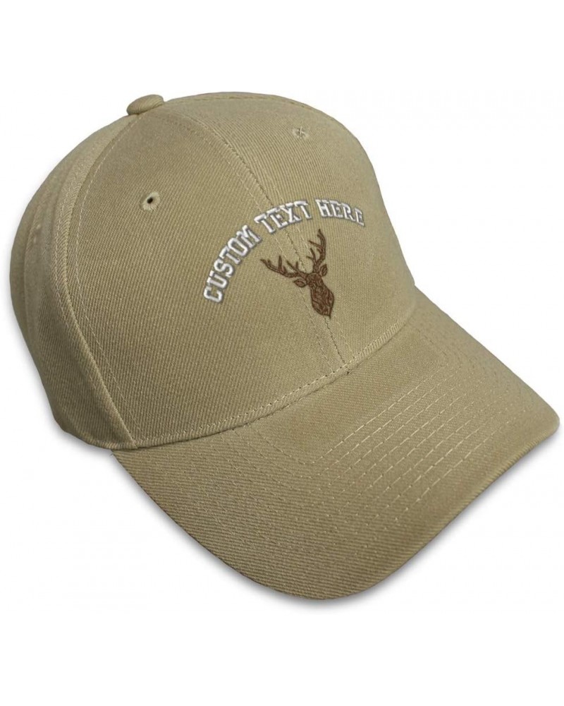 Custom Baseball Cap Animal Deer Head Embroidery Acrylic Dad Hats for Men & Women Khaki Personalized Text Here $14.57 Baseball...