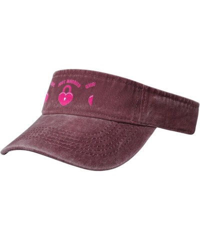 Just Married Women's Visor,Stylish Sun Hat for Golf, Running, and Outdoor Activities Sun Protection Beach Cap Red $10.04 Visors