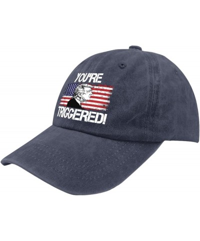 Hats for Women Meme Fitted Golf Caps for Women Outdoor Caps Trendy Youre Triggeredd Tennis Caps Navy Blue $9.53 Baseball Caps