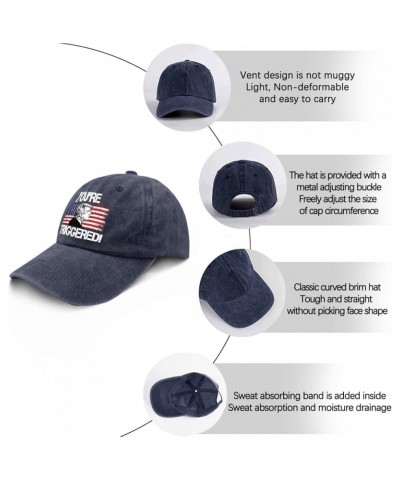 Hats for Women Meme Fitted Golf Caps for Women Outdoor Caps Trendy Youre Triggeredd Tennis Caps Navy Blue $9.53 Baseball Caps