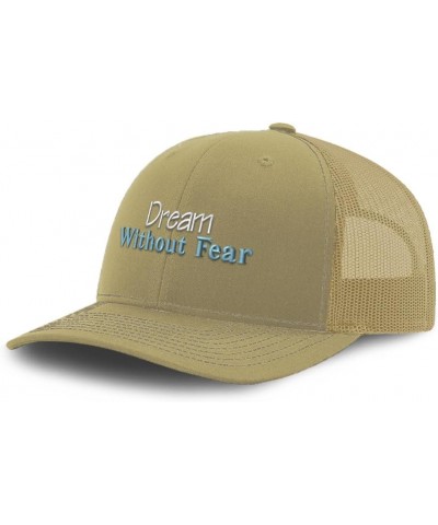 Trucker Hat Baseball Cap Dream Without Fear Style B Cotton Dad Hats for Men & Women Khaki $10.66 Baseball Caps