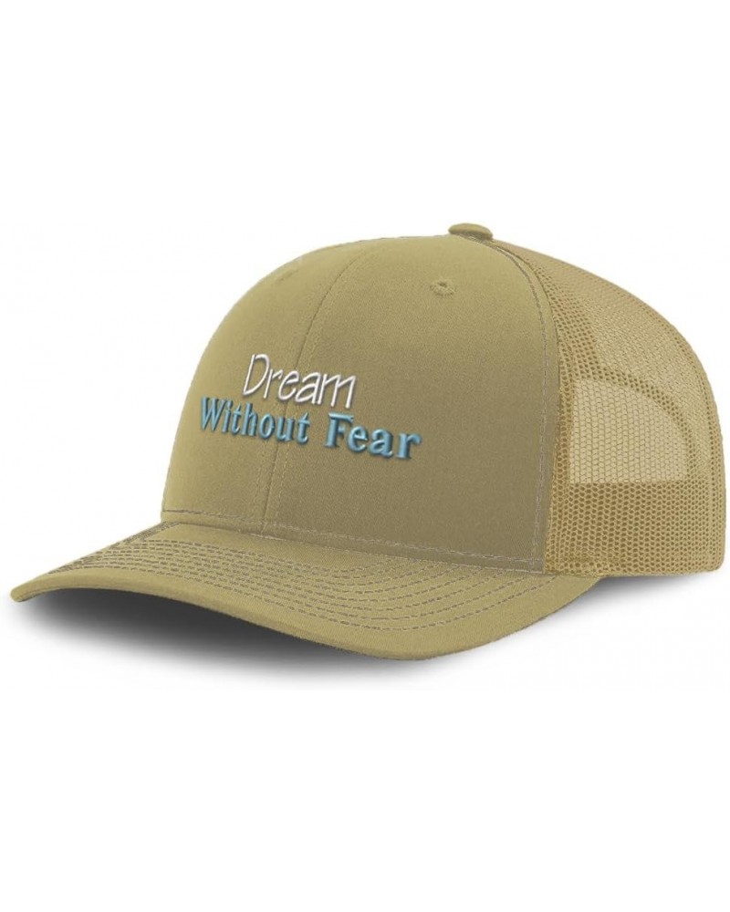 Trucker Hat Baseball Cap Dream Without Fear Style B Cotton Dad Hats for Men & Women Khaki $10.66 Baseball Caps