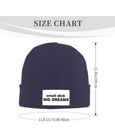 Small Dick Big Dreams Beanie Skull Cap Men Women Gifts Black Winter Hat Warm Knit Navy Blue $12.50 Skullies & Beanies